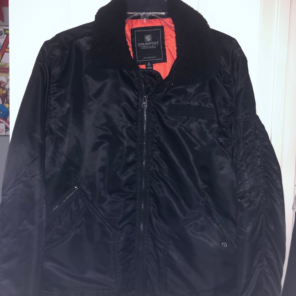 Southpole Puffer Jacket Large Black Retro